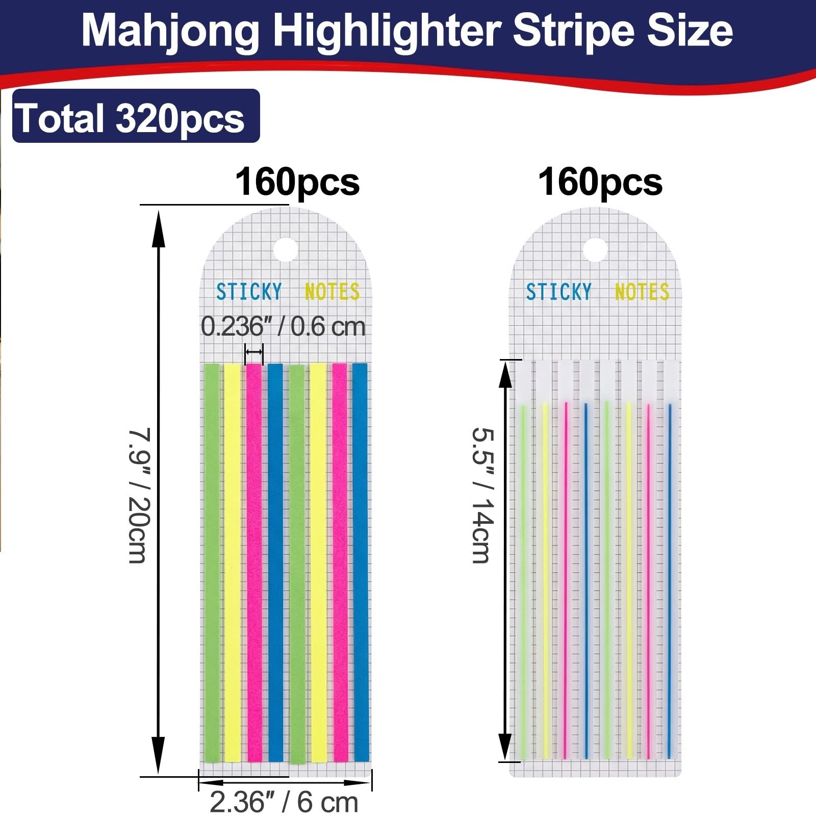 320 PCS Mahjong Card Highlighter Tape - Writable & Reusable Markers