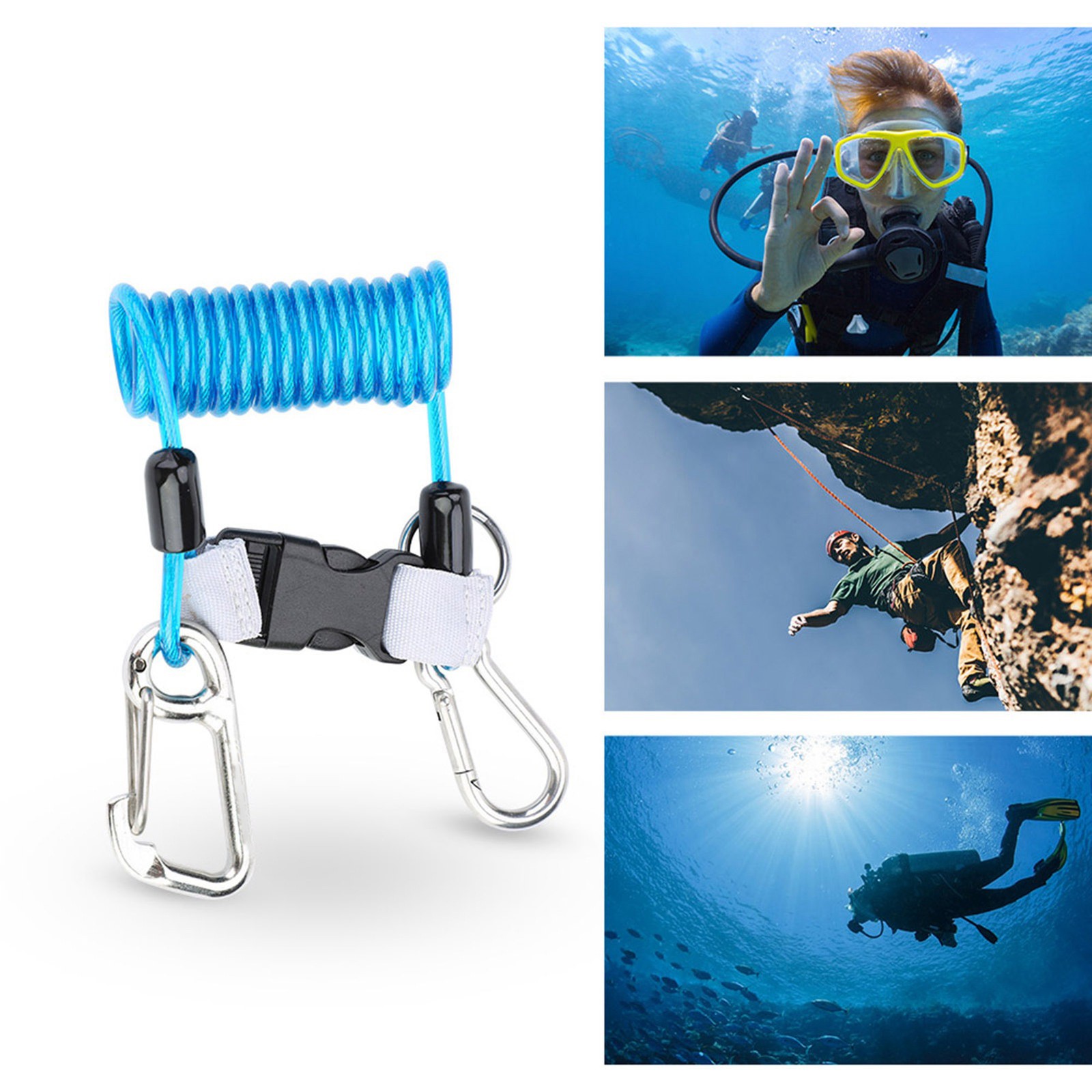 1 Pack Safety Coil Lanyard For Camera Diving Emergency Tool Trending