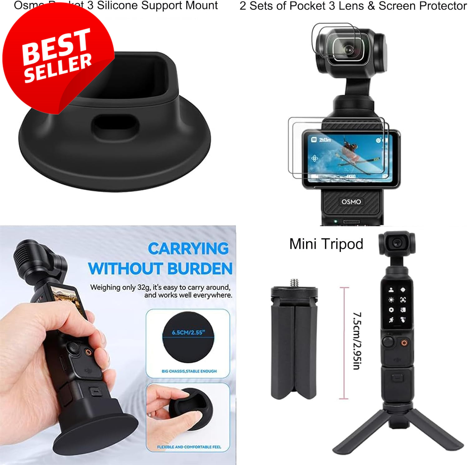 DJI Osmo Pocket 3 Accessories Kit Case Tripod Mount Strap Screen Protector - US