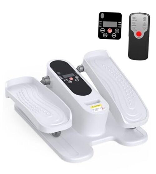 Under Desk Elliptical Machine, Electric Seated Leg Exerciser for Seniors, White
