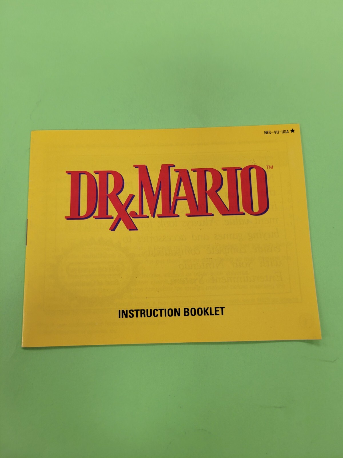 Notice Nintendo / Nes Drx Mario ntsc USA original Booklet * authentic