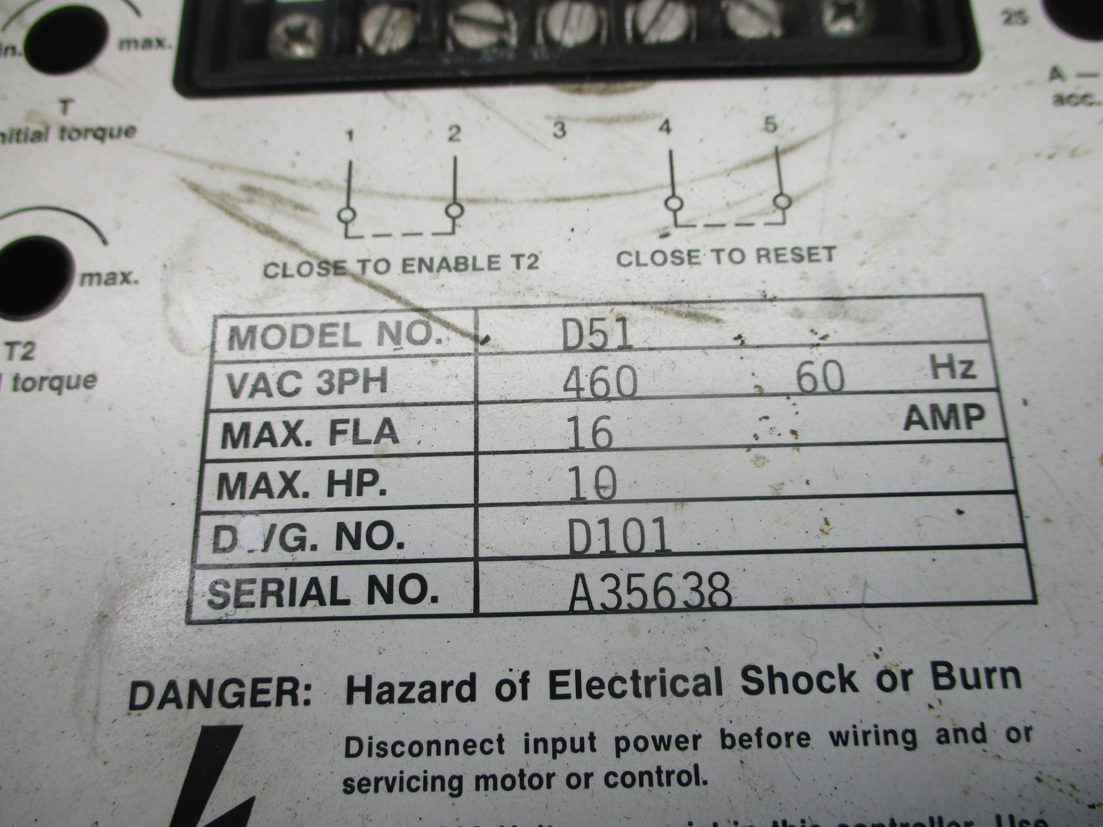 LECTRON D51 MOTOR CONTROL UNMP