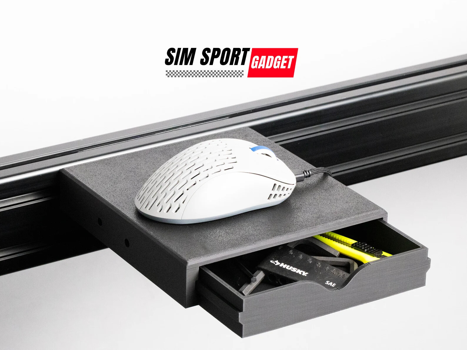 Mouse Pad With Storage for Sim Racing Rig | Flight Simulator