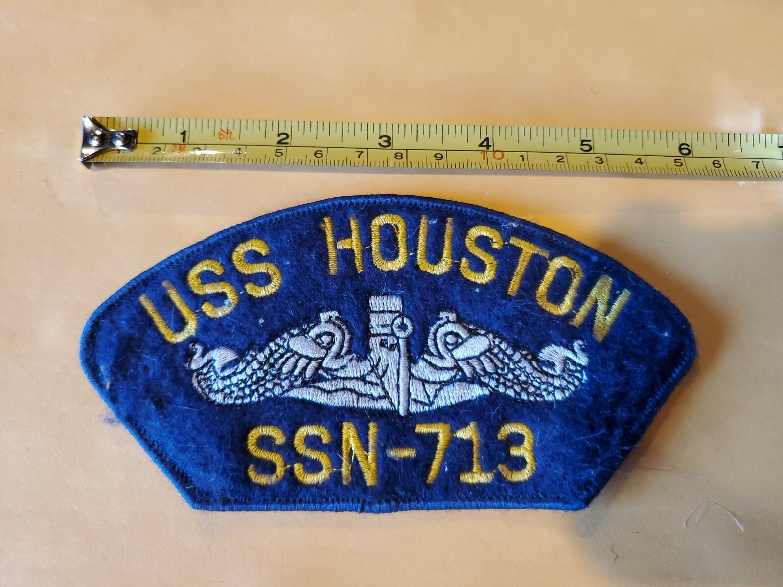 USS HOUSTON NAVY SSN-713 EMBROIDERED MILITARY SUBMARINE CREW ISS 6" PATCH