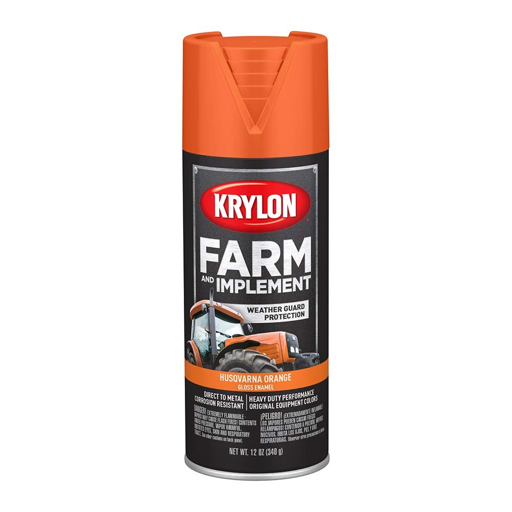 Krylon Farm & Implement Paint Aerosol 12 Ounce (Pack of 1), Husqvarna Orange