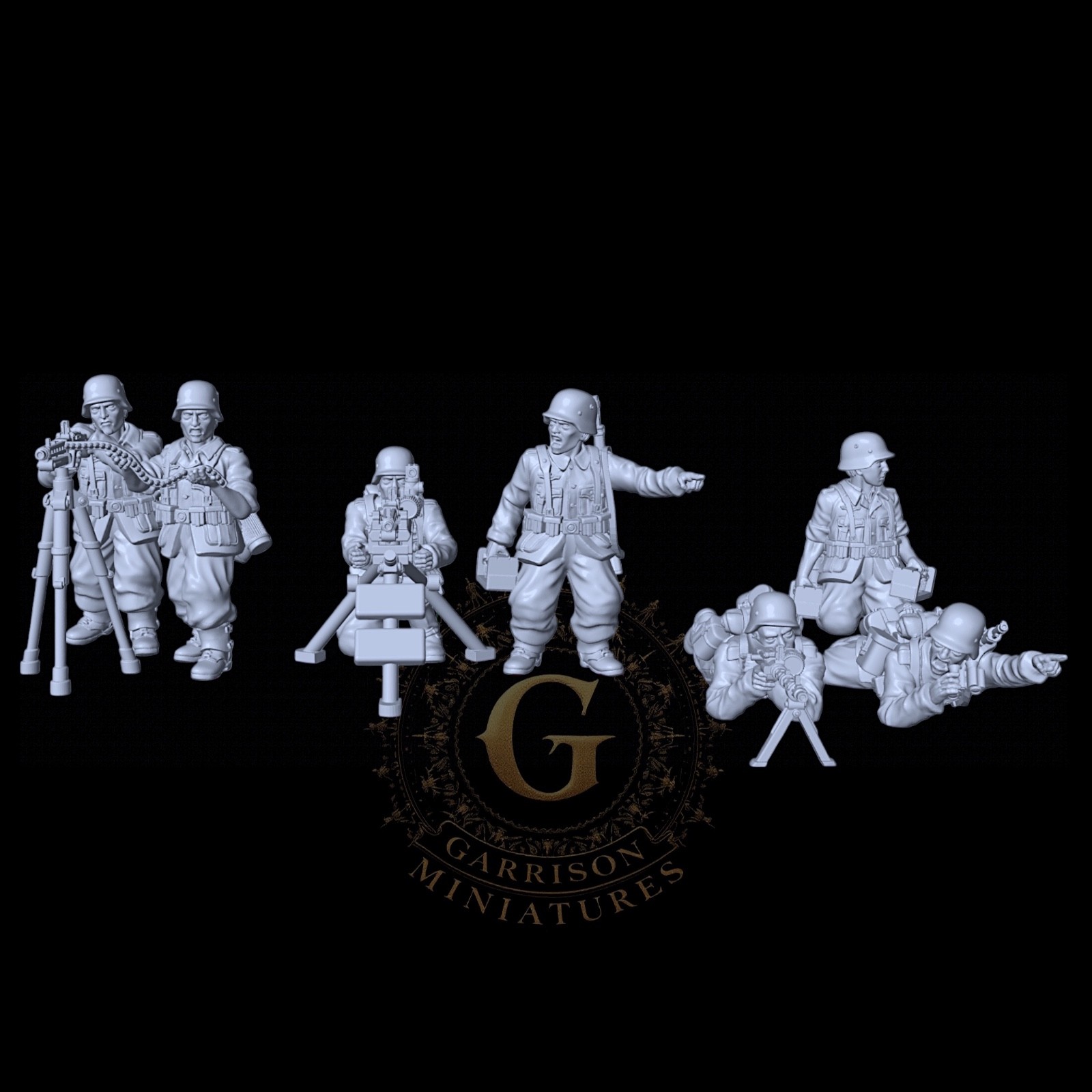 German Wehrmacht MGs X7 28mm WW2 Wargames and Collectors Miniatures