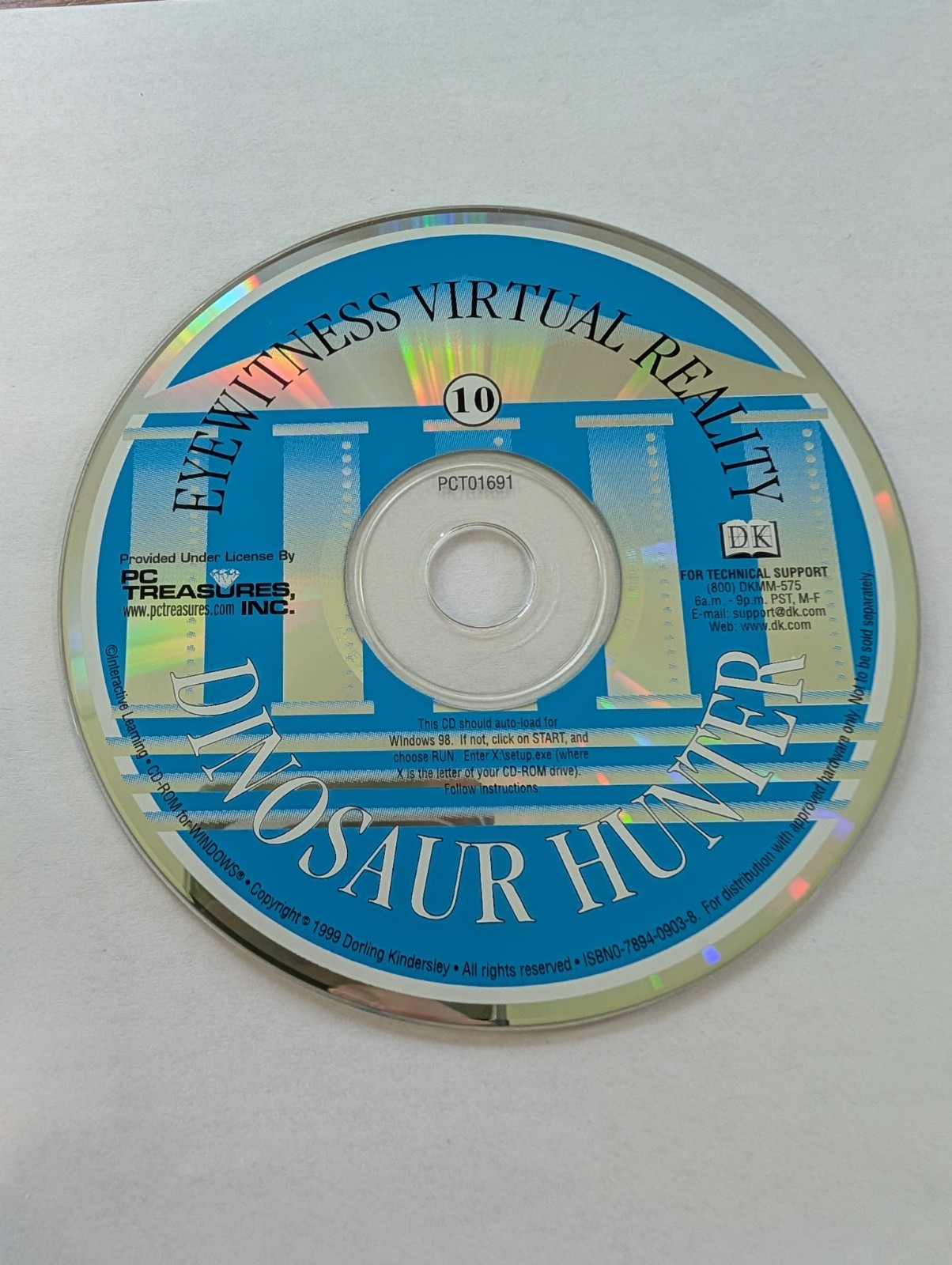 Dinosaur Hunter PC CD-ROM 1998 Eyewitness Virtual Reality Windows 98 (F13)