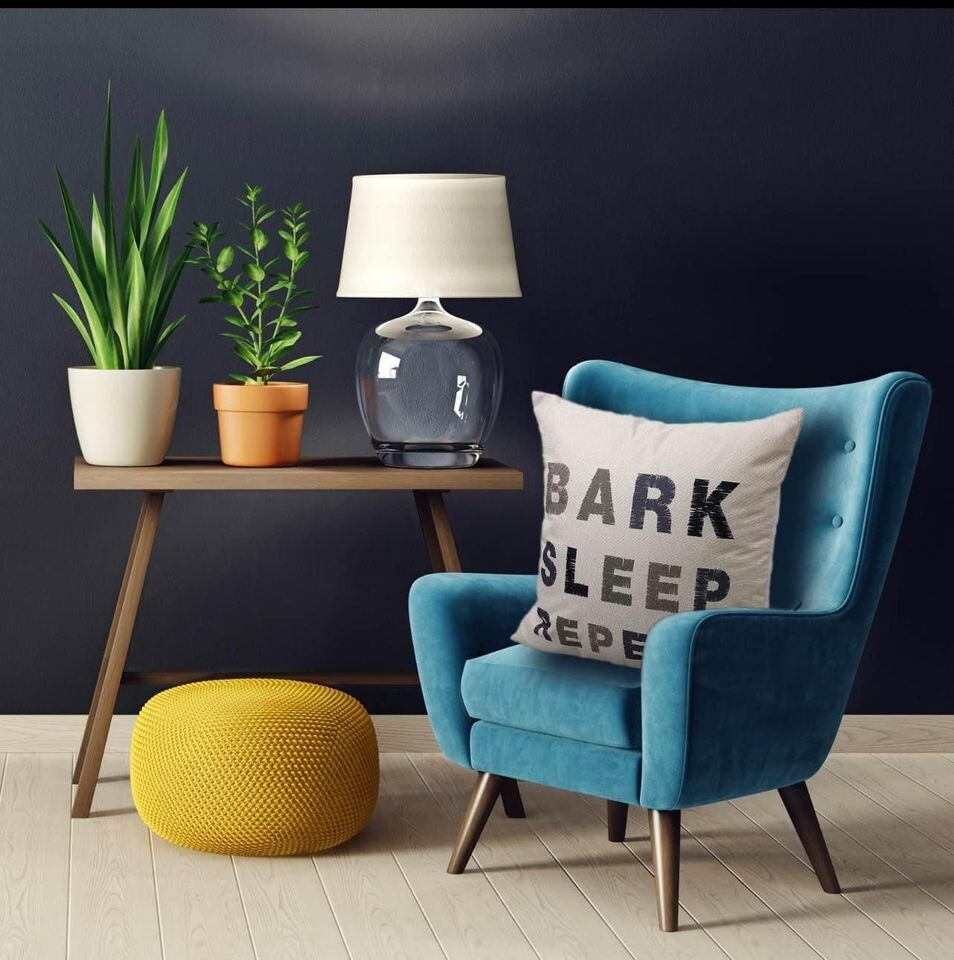 Home Decorative Pillow Cover "BARK SLEEP REPEAT" Holiday Gift for the Dog Lover