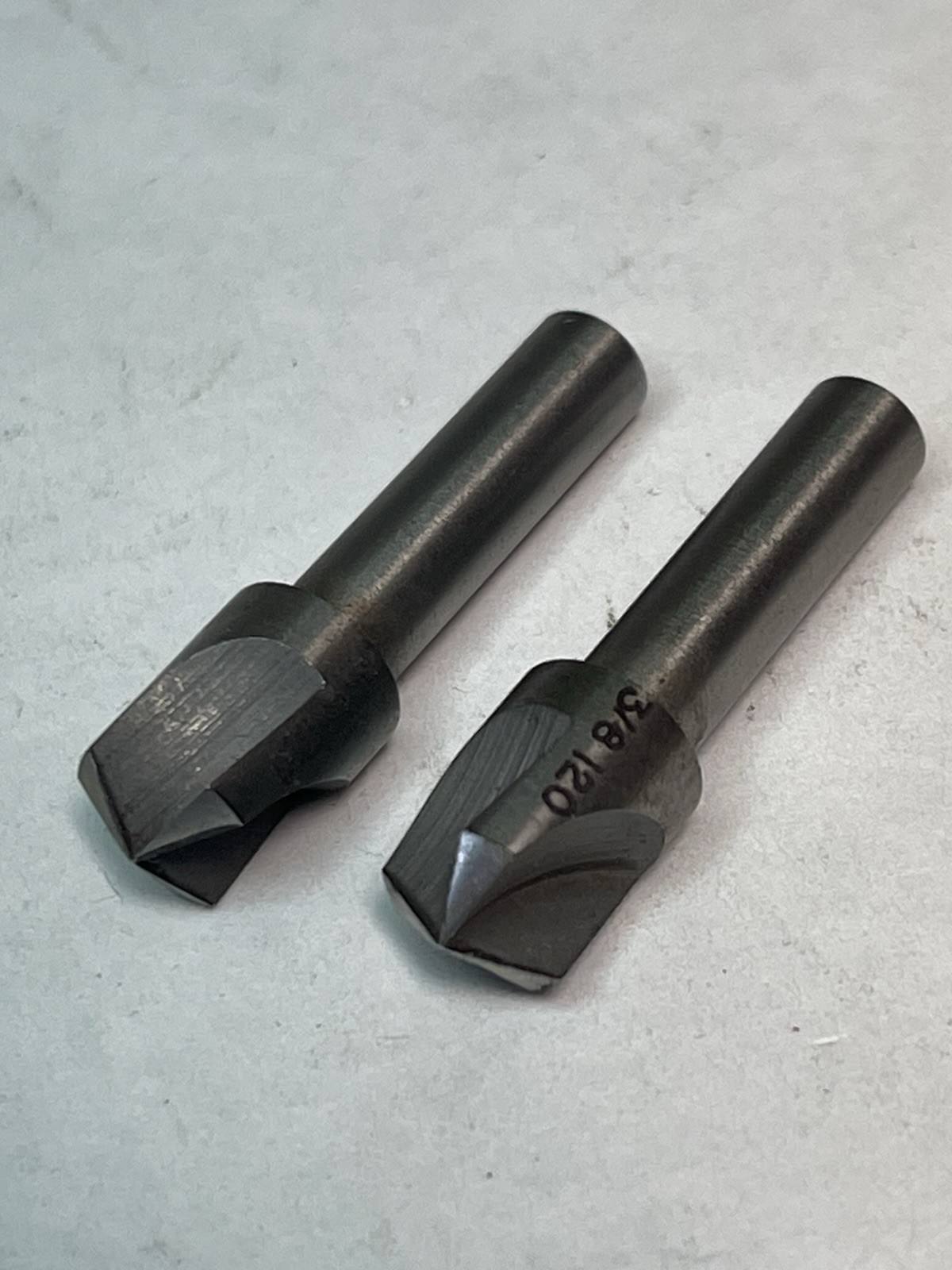 3/8x120°x1/4” 3-FLUTE 1.5" OAL HIGH SPEED STEEL COUNTERSINK Qty.2 (26MY163)