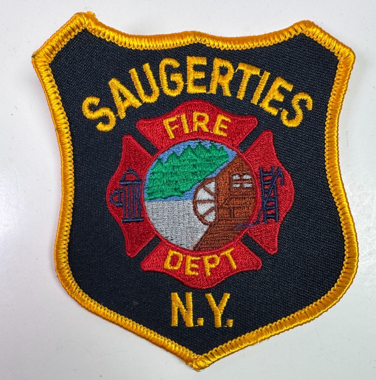 Saugerties Fire New York NY Water Wheel Mill Patch L10