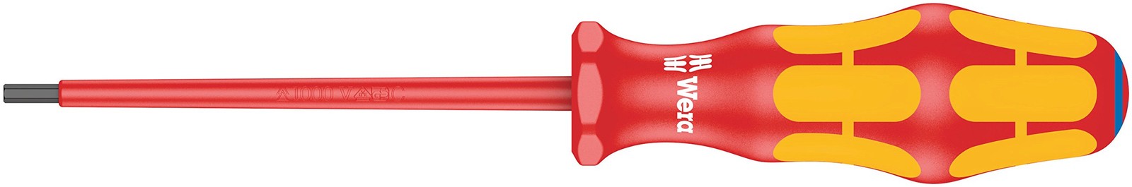 Wera 164i VDE Insulated Hex Driver Screwdriver 3.0mm x 80mm 05004655001