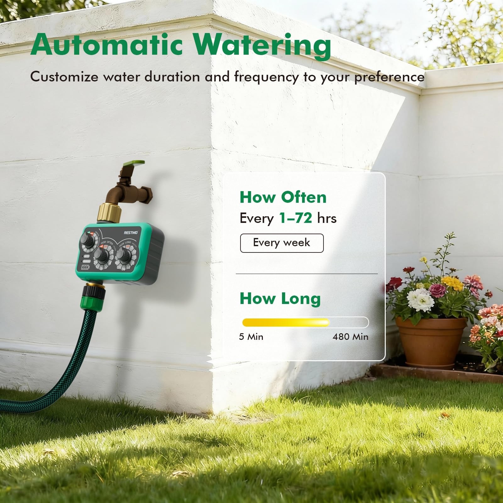Analog Sprinkler Timer 3-Dial Brass Inlet & Outlet - Flexible Watering Control