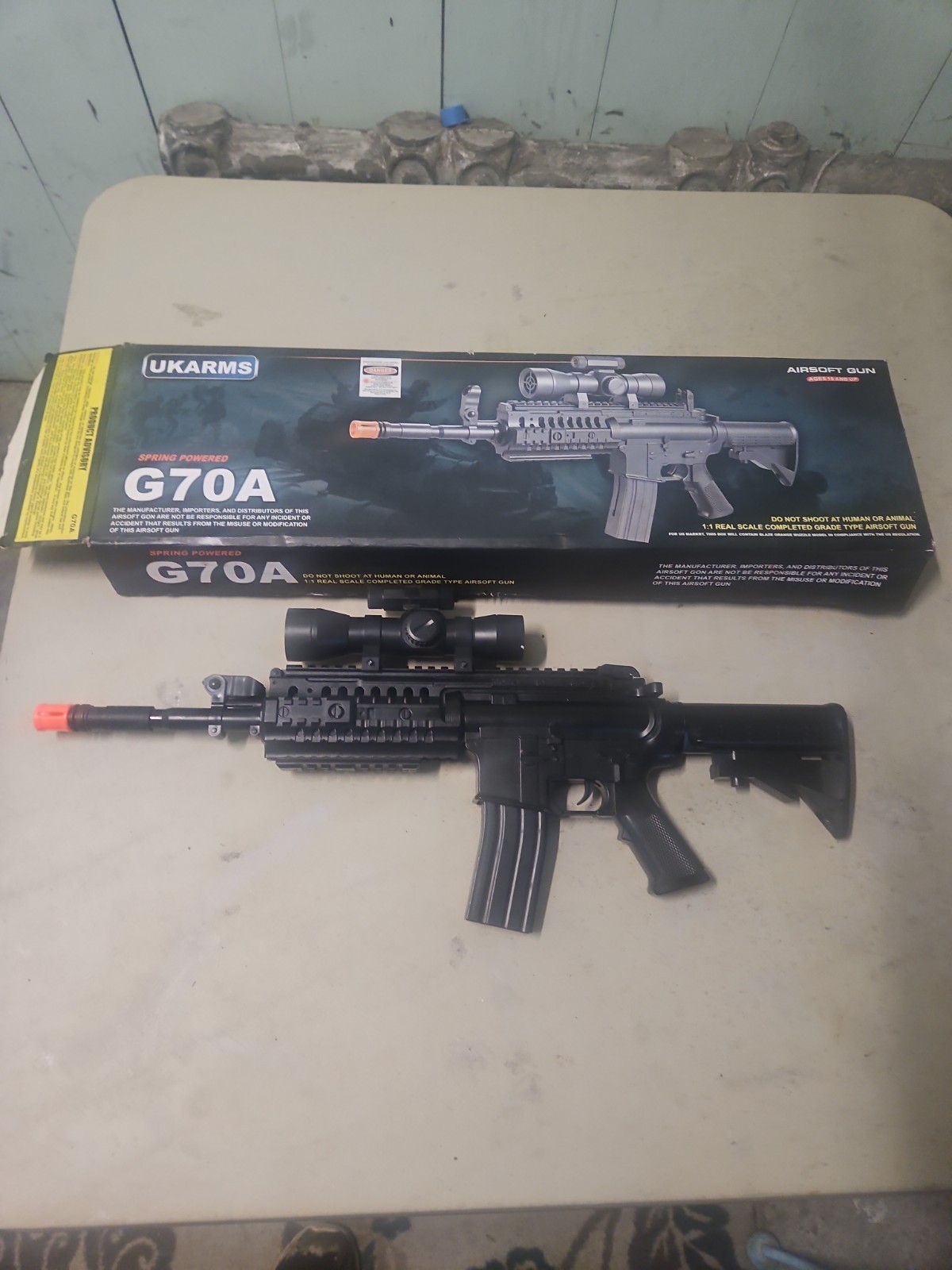 Ukarms G70A Airsoft Gun Rifle with Scope & Magazine