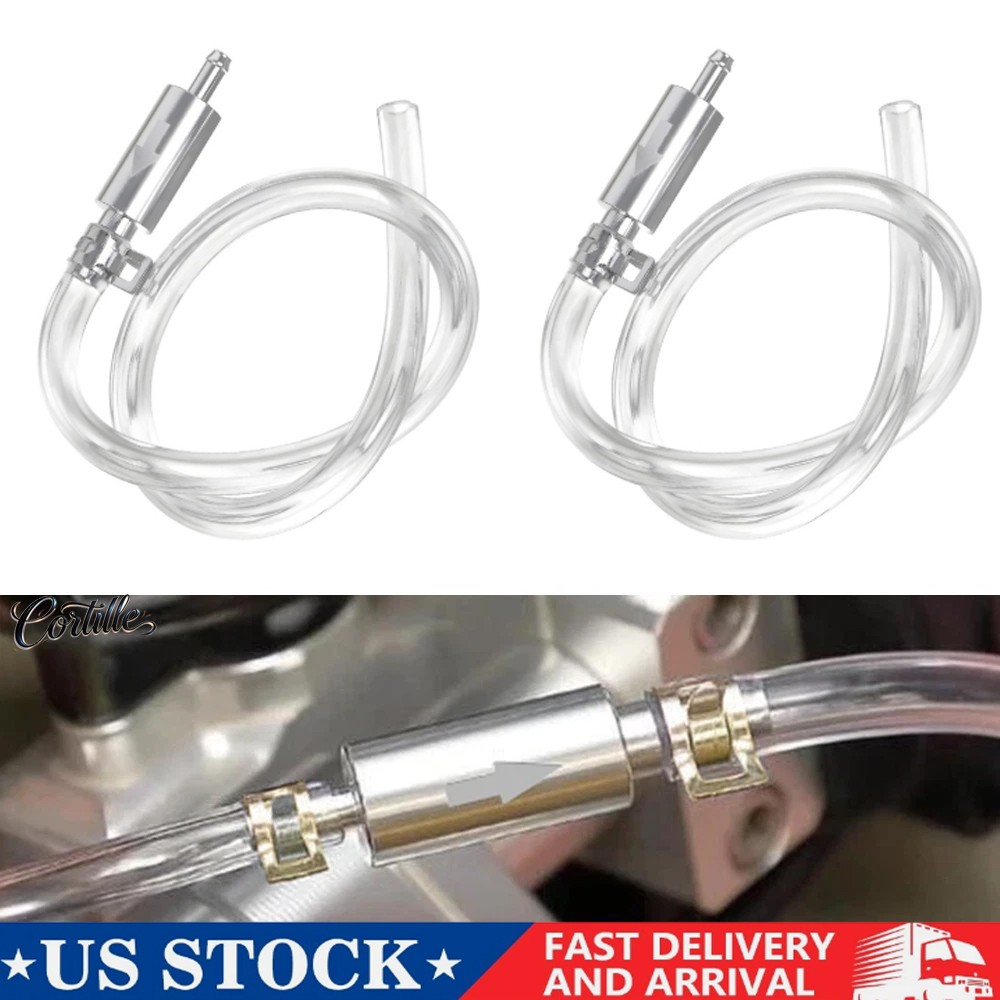 2 PCS Brake Bleeder Hose, One Way Check Valve Tube Bleeding Tool Kit Silver