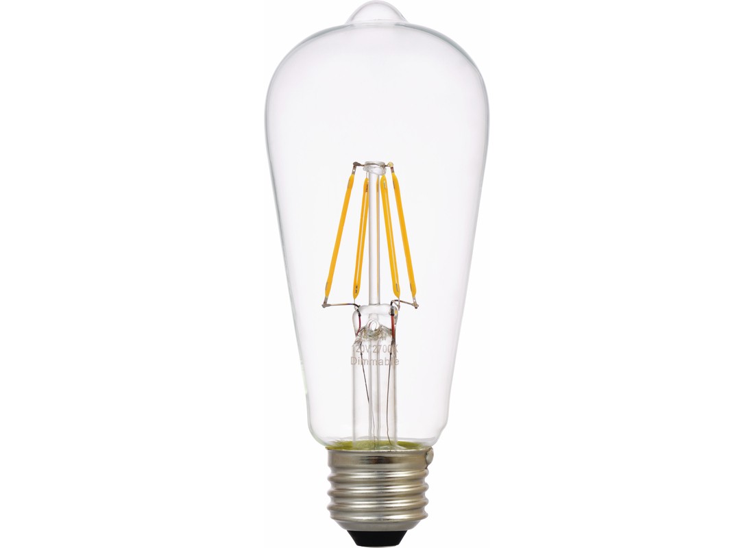 Natural LED Bulb, Decorative, ST19 Lamp, 60 W Equivalent, E26 Lamp Base, Dimmabl