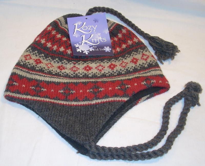 Grand Sierra Winter Hunting Chullo Hat Red Gray Black Choice of Colors