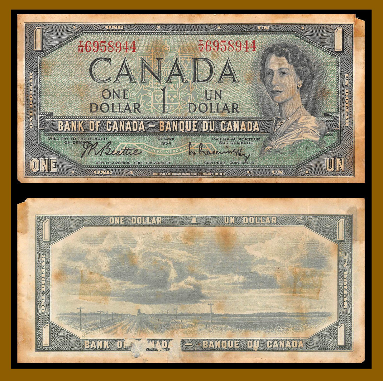 Canada 1 Dollar, 1954 (1972-1973) P-75c BABNC QEII Cir