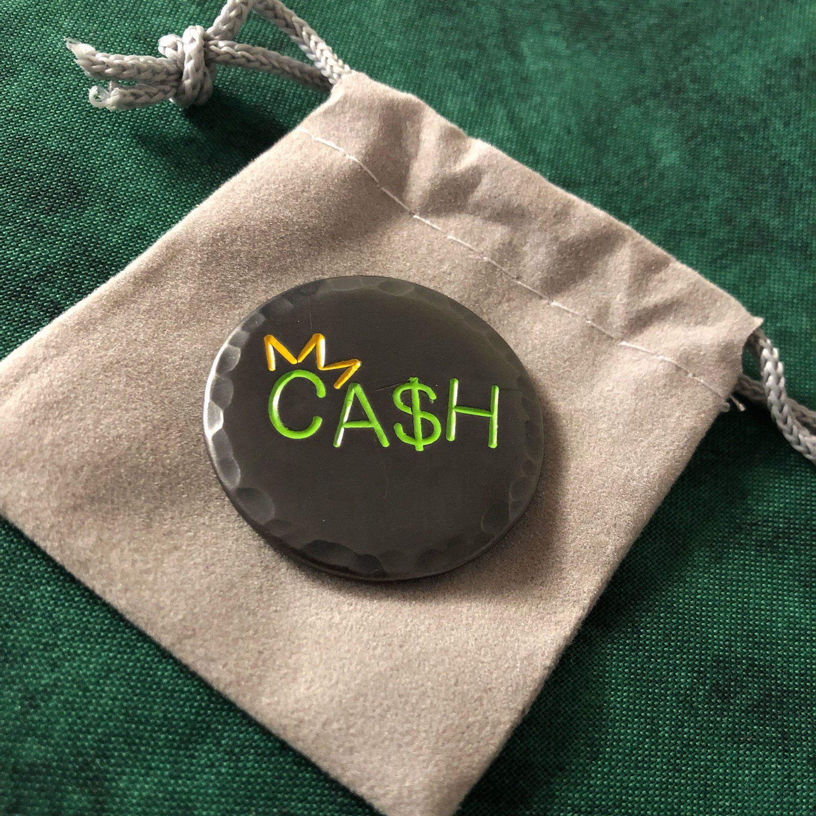 CASH IS KING!  Hand Made Custom Copper Golf Ball Marker!