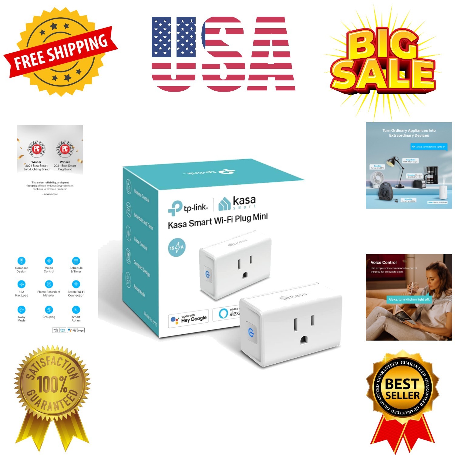 Plug Ultra Mini 15A, Smart Home Wi-Fi Outlet Works with Alexa, Google Home, N...