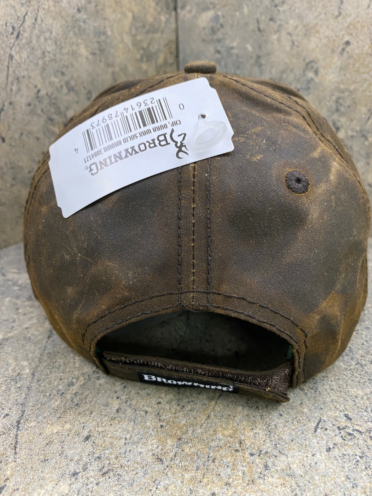 Browning Dura-Wax Solid Color Baseball Cap 3084121 Brown Hook & Loop Closure