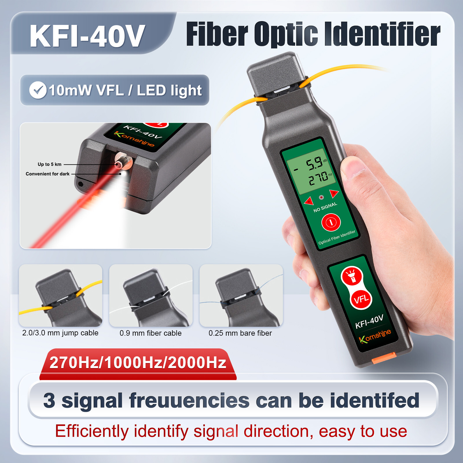 FTTH Fiber Cable Tester KPV-53 OPM +KFI-40V Identifier +KLS-35 Light Source