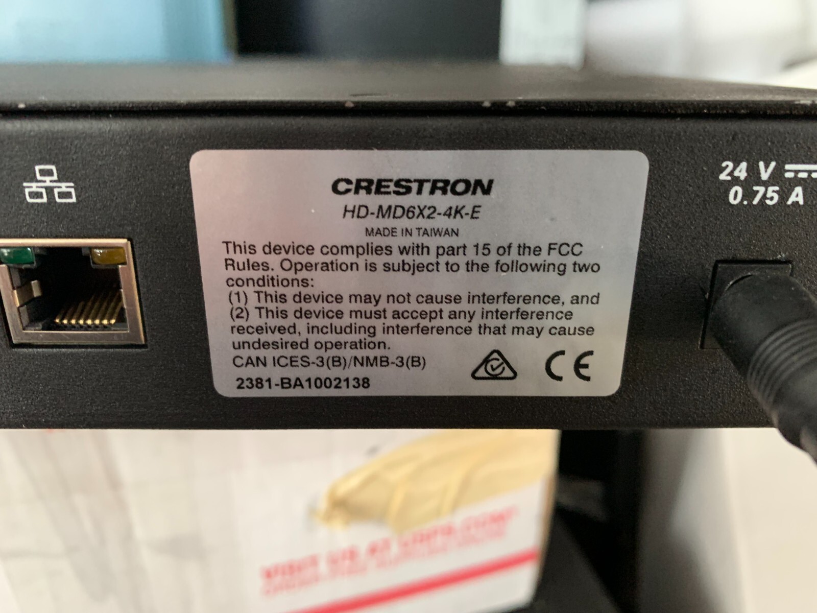 CRESTRON HD-MD6X2-4K-E - 6 HDMI IN, 2 HDMI OUT 4K MATRIX SWITCHER