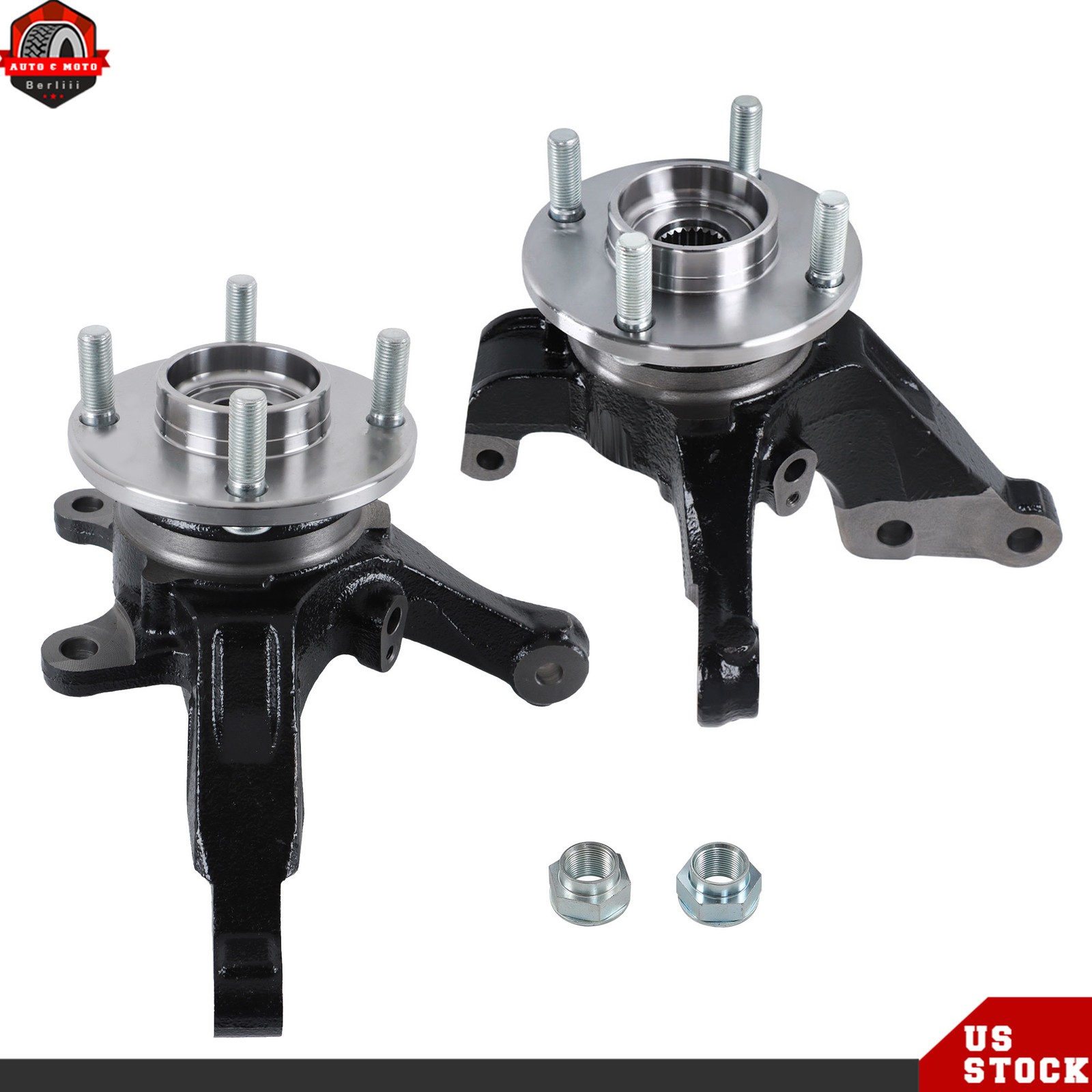For 2013-2019 Nissan Versa Pair Front LH & RH Wheel Bearing Hub Knuckle Assembly