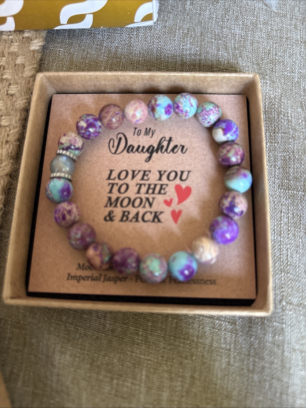 Themerol Handmade Bracelet Moonstone + Imperial 5.9 “