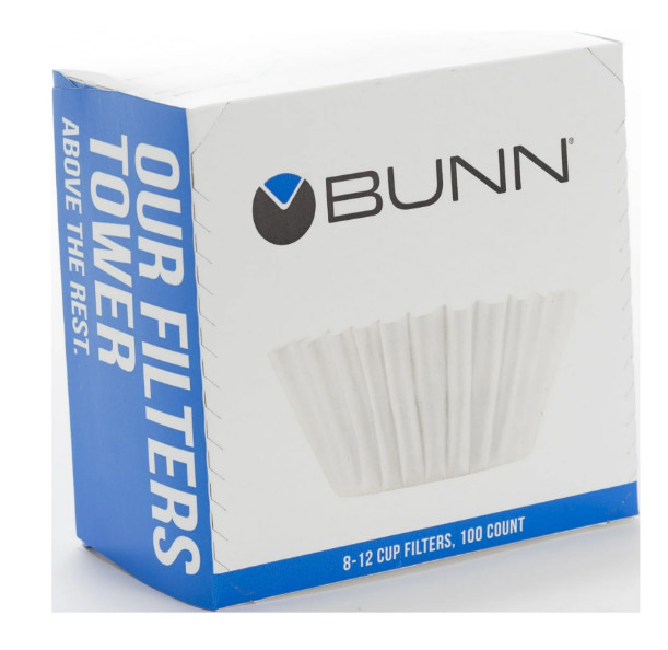 (2 pack) BUNN 8-12 Cup Home Model Coffee Filters, White, Basket style(100 Count)