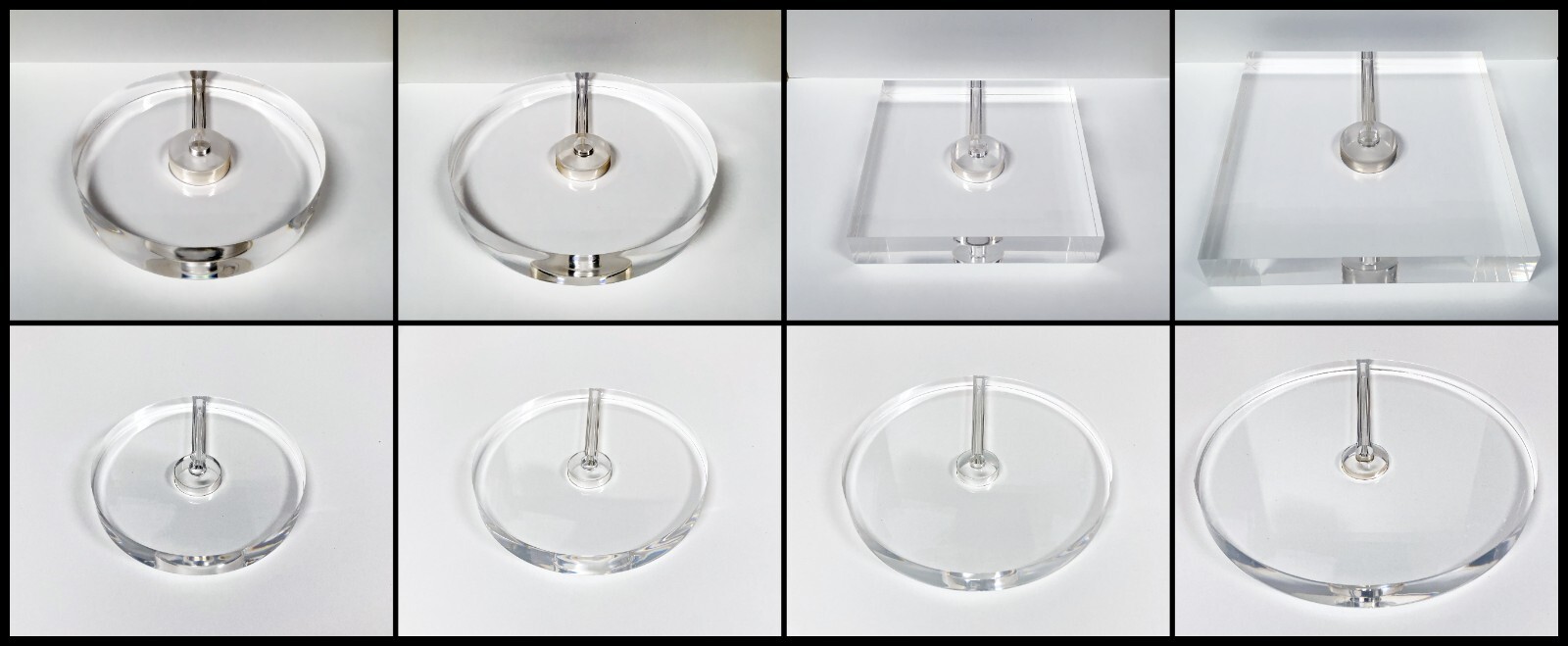 Lamp Parts-ACRYLIC LAMP BASES-Square or Round-5",6",7", 8"  Sizes (1 Pc.)
