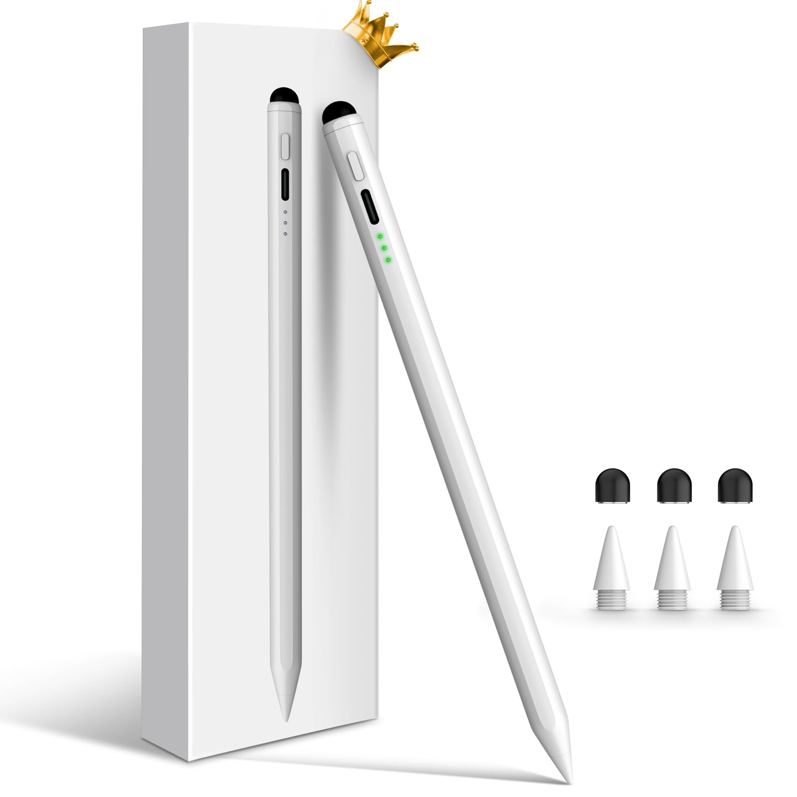 Pencil for Apple iPad 11th/10th/9th, 2X Fast Charge Stylus Pen for iPad, Palm...
