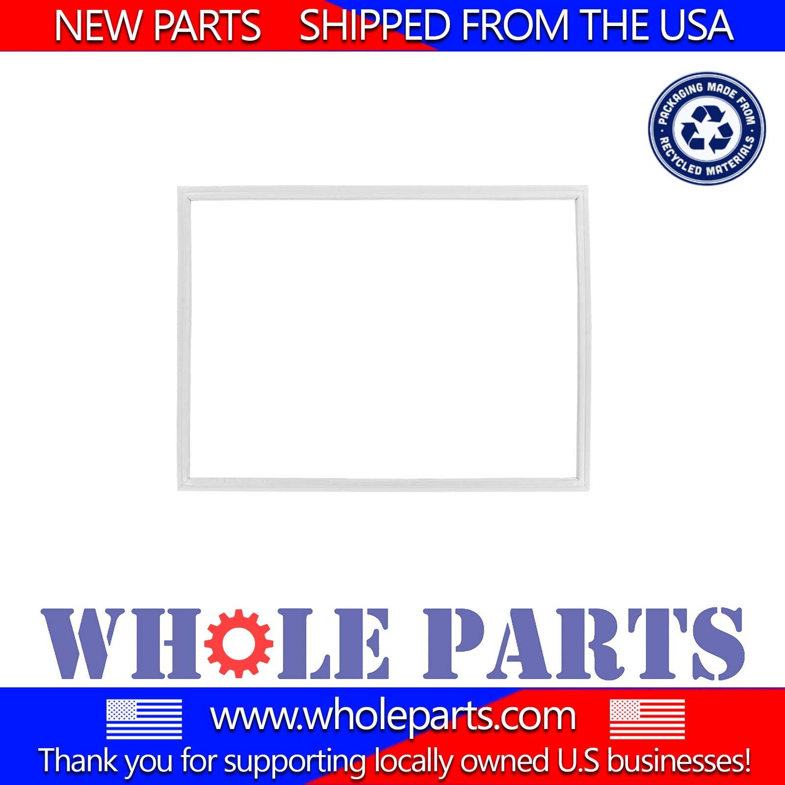 New 61004010 Refrigerator Fresh Food Door Gasket, White Color