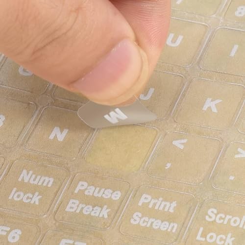 English Keyboard Stickers, Universal Computer Transaprent With White Letter