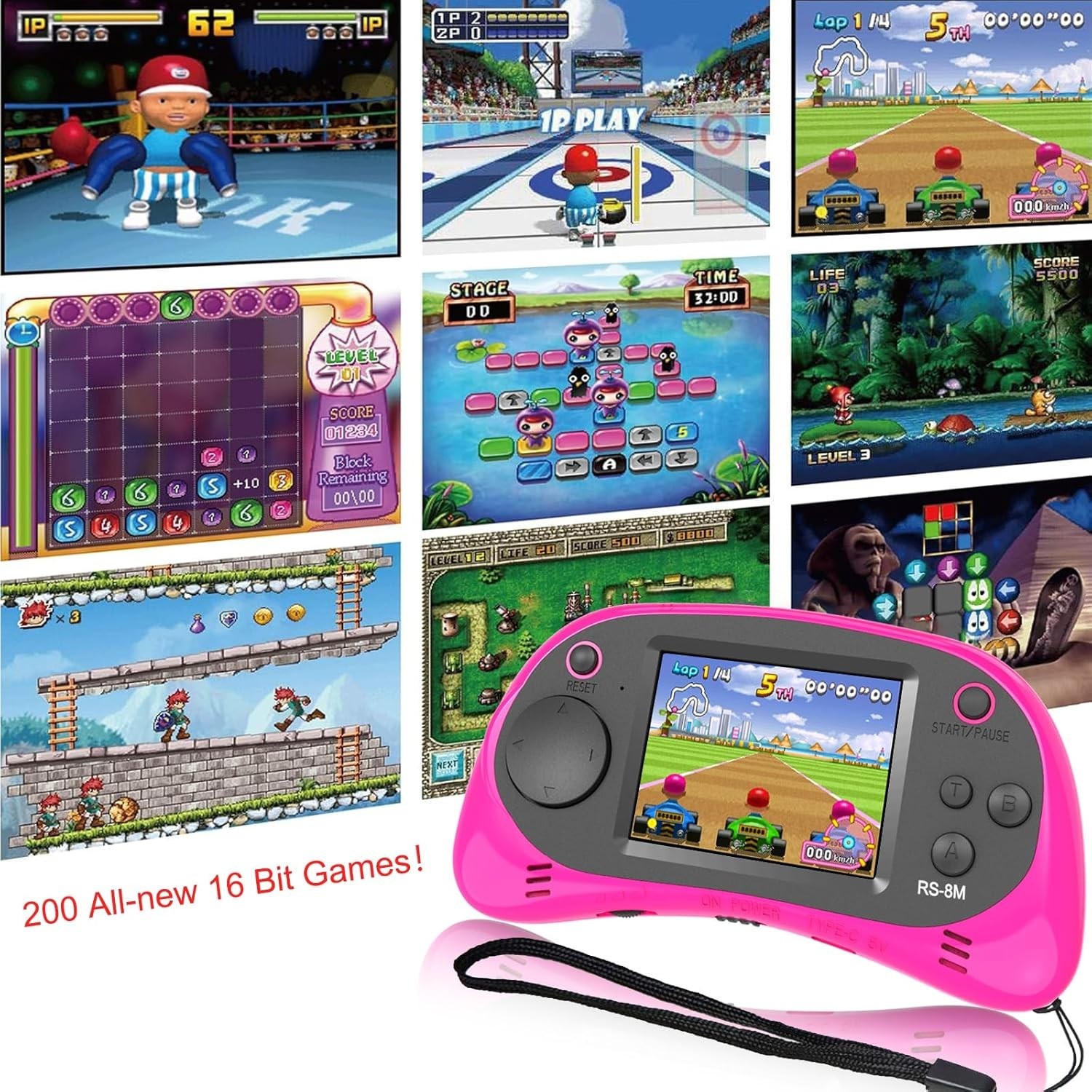 2.5" Kids Handheld Gaming Console with 220 Non-Violent Games - Christmas Gift