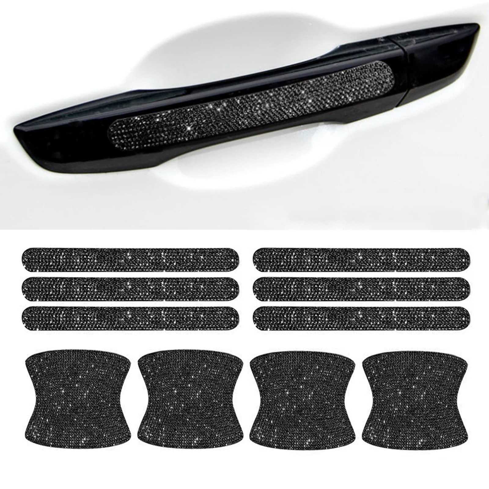 BetterJonny 10PCS Crystal Protector, Rhinestone Stickers Bling Scratch Black