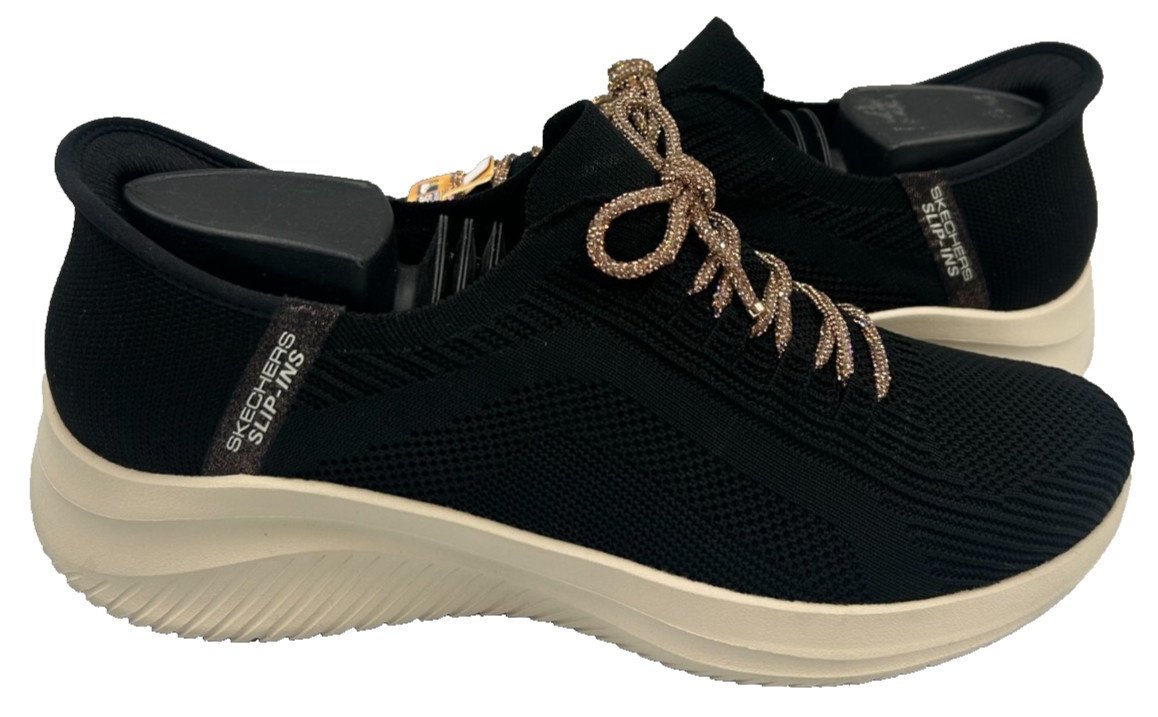 Skechers Women's Slip-Ins Ultra Flex 3.0-Diamond Dreamer Shoes Blk Size:7.5 129S