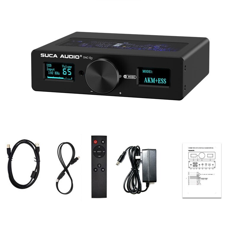 SUCA AUDIO DAC-Q11 Dual-core Audio Decoder ESS9038+AK4493 Hifi DAC for DSD256