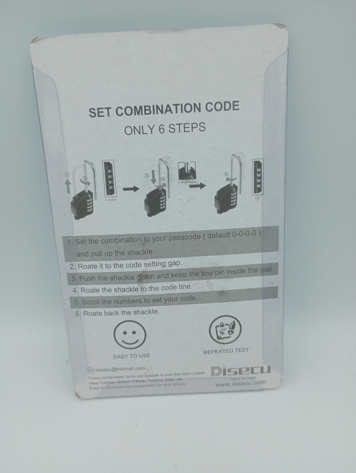 Disecu Combination Lock 4 Digit Black