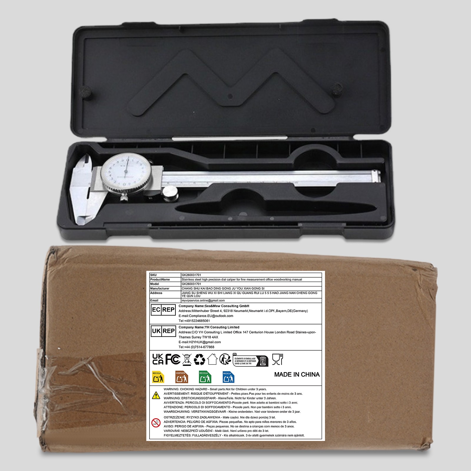 Stainless Steel Dial Caliper Precision Measuring Tool Measuring Caliper