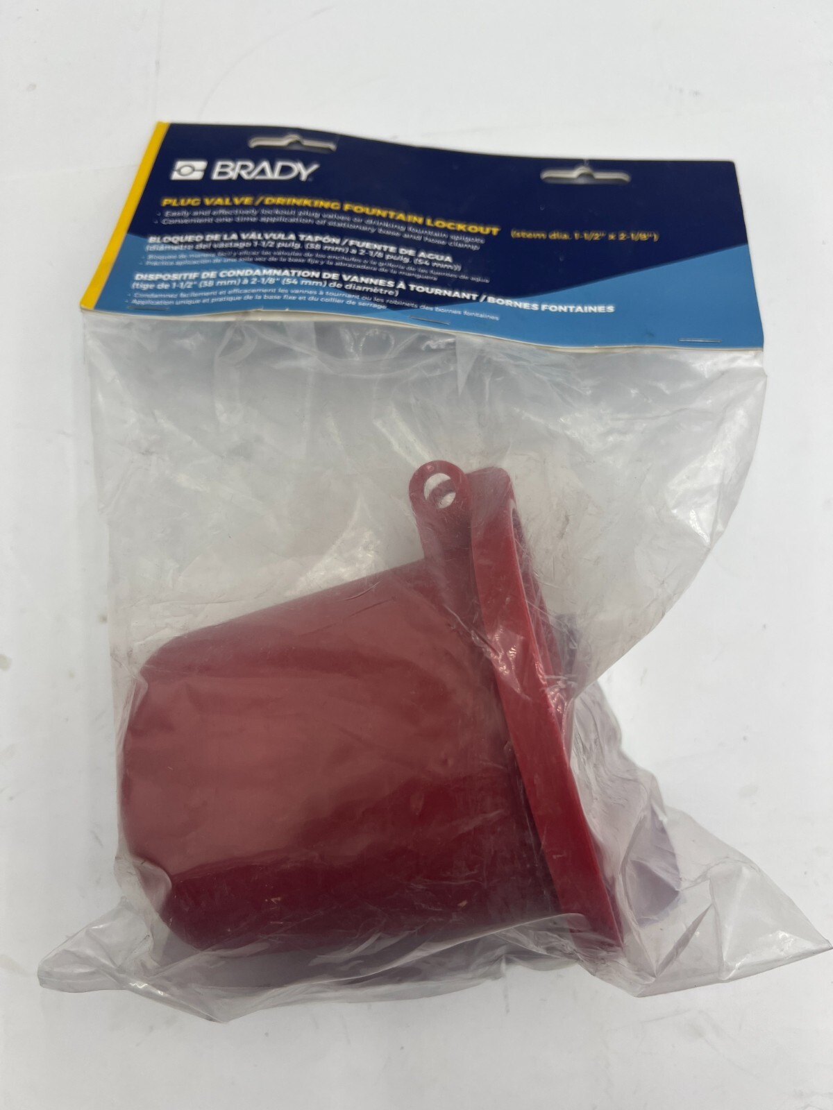 (QTY 2) Brady 113233 Plug Valve Drinking Fountain Lockout Fits 1-3/4 To 2-1/8in