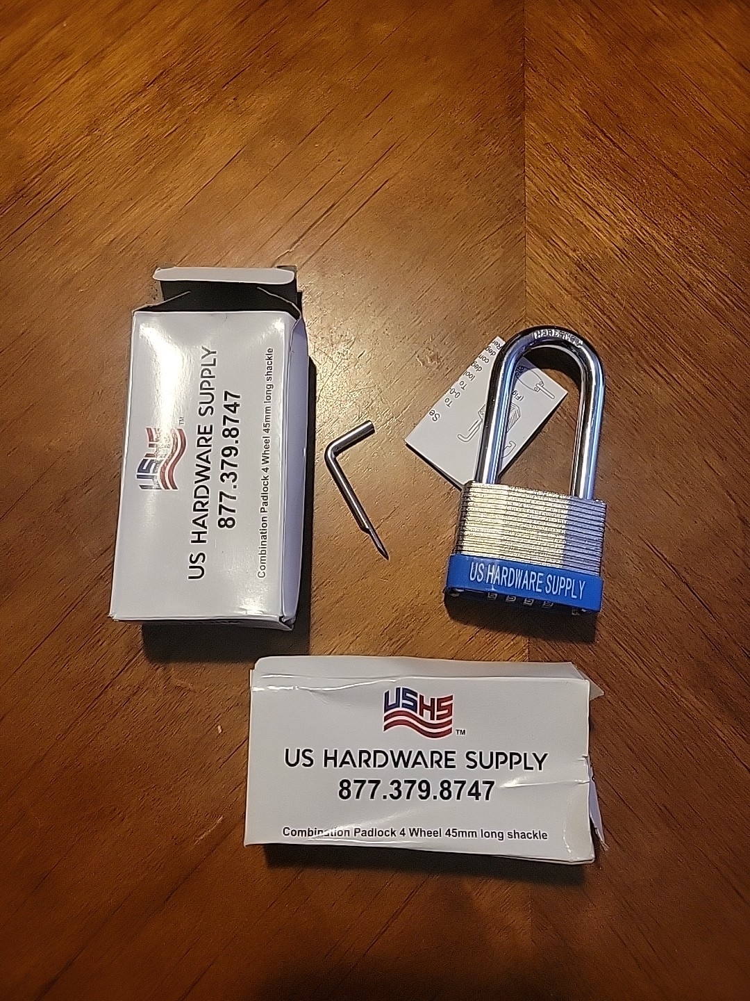 2 -US Hardware Supply 45mm 4 Digit  Combination Padlock Steel Long Shackle