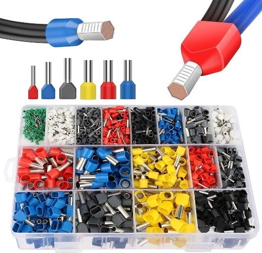 Wire Ferrule Kit 1200pcs Double Ferrules Terminal Set Insulated Ferrule Crimp