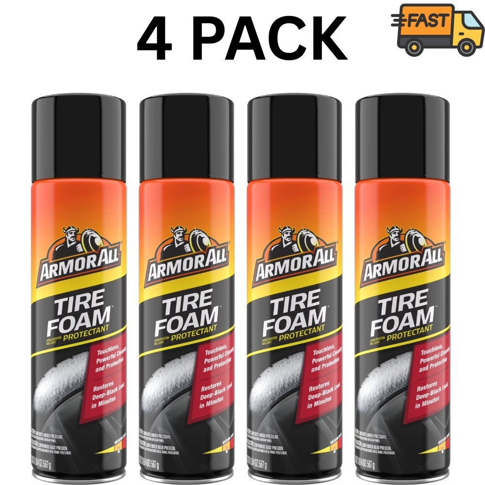 Armor All Tire Foam Protectant 20oz Automotive Spray Pack of 4