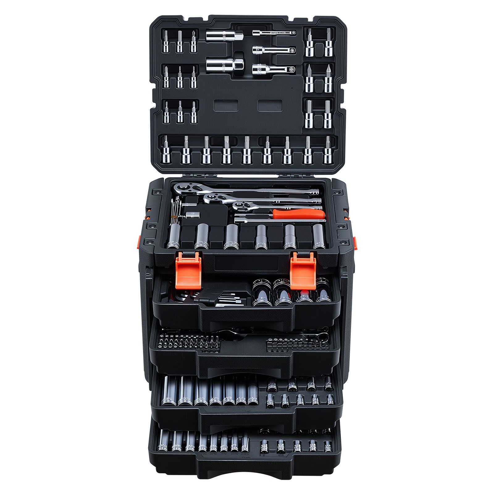 297-Piece Mechanics Tool Set with SAE & Metric 1/4in 3/8in 1/2 in Drive Sockets