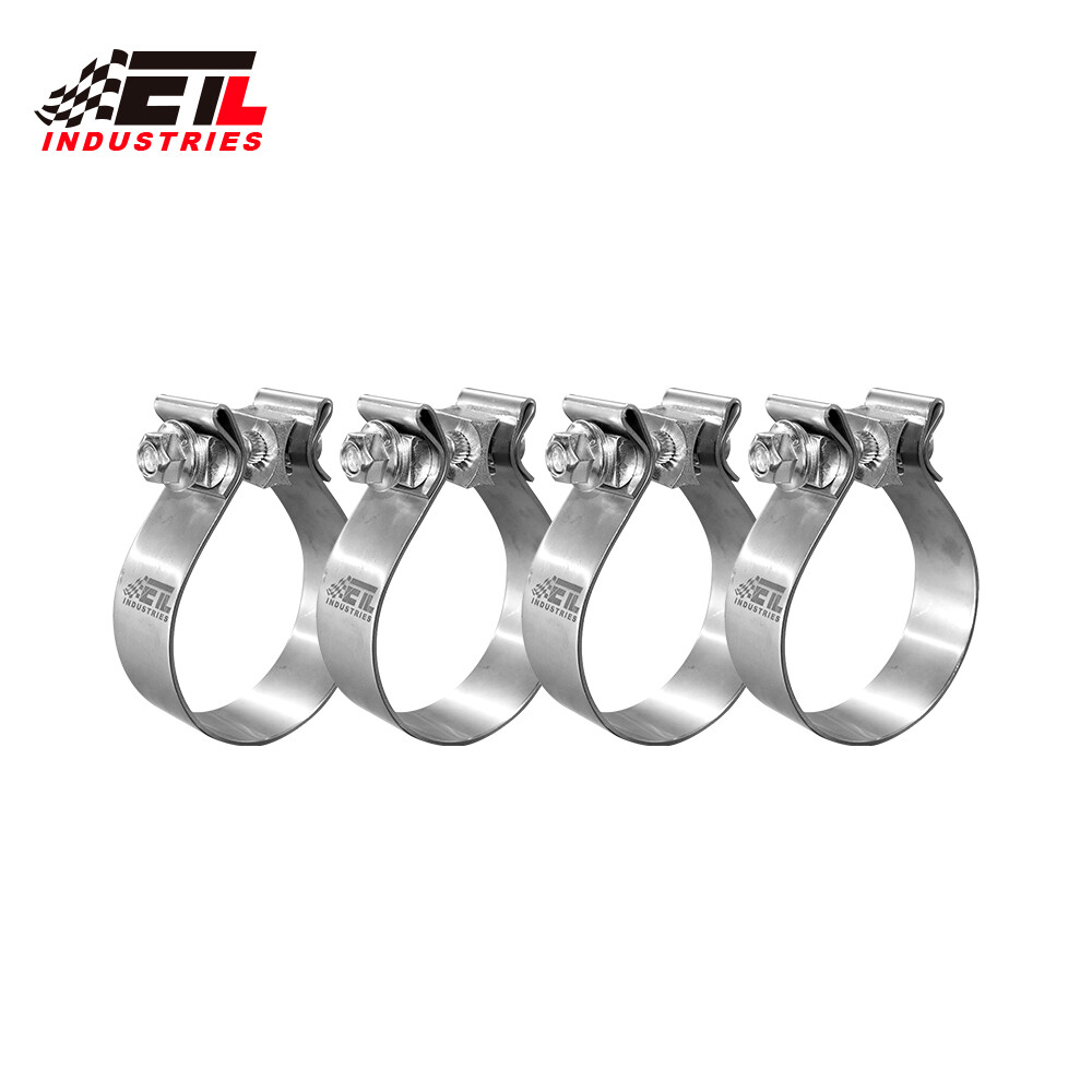 4" Exhaust Clamp, Narrow Band Muffler Clamp T304 for Exhaust Pipe, Muffler 4X
