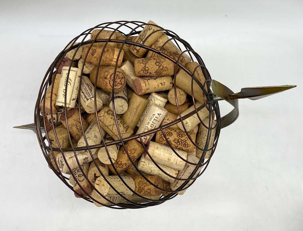 Metal Armillary Sphere Globe w/ Wine Corks