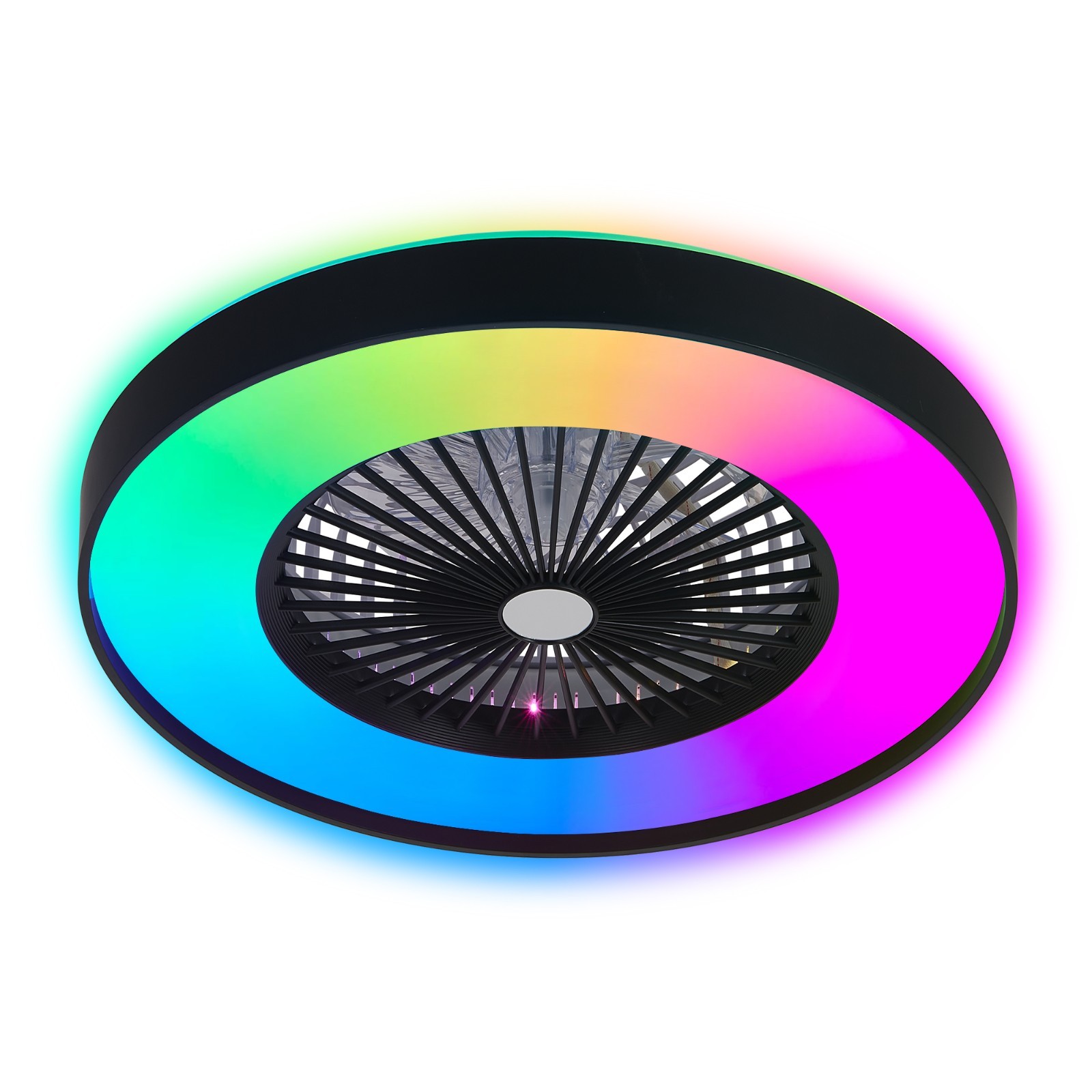 23" Smart RGB Ceiling Fan Light – Silent Reversible DC Motor, App & Remote