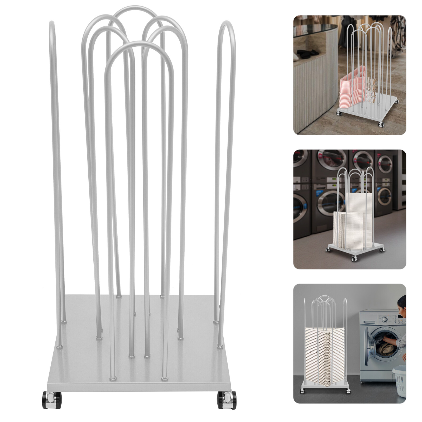 Hanger Storage Rack 4-in-1 Hanger Bracket With Rotating Casters Hanger Organizer