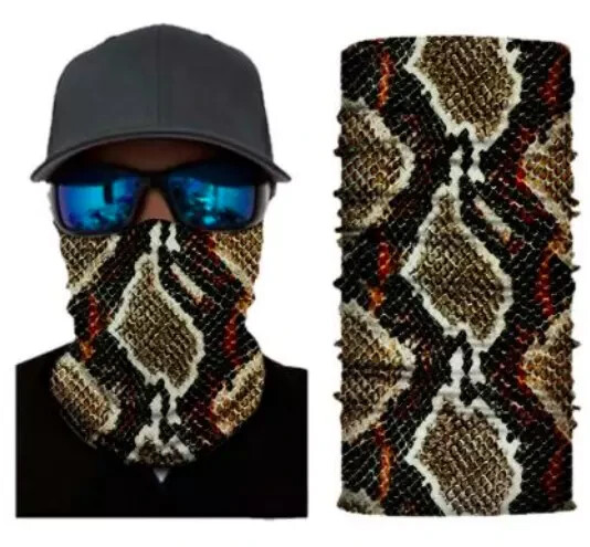 Neck Gaiter Face Mask Fishing Sun Headwear Protection Diamondback Snake Skin