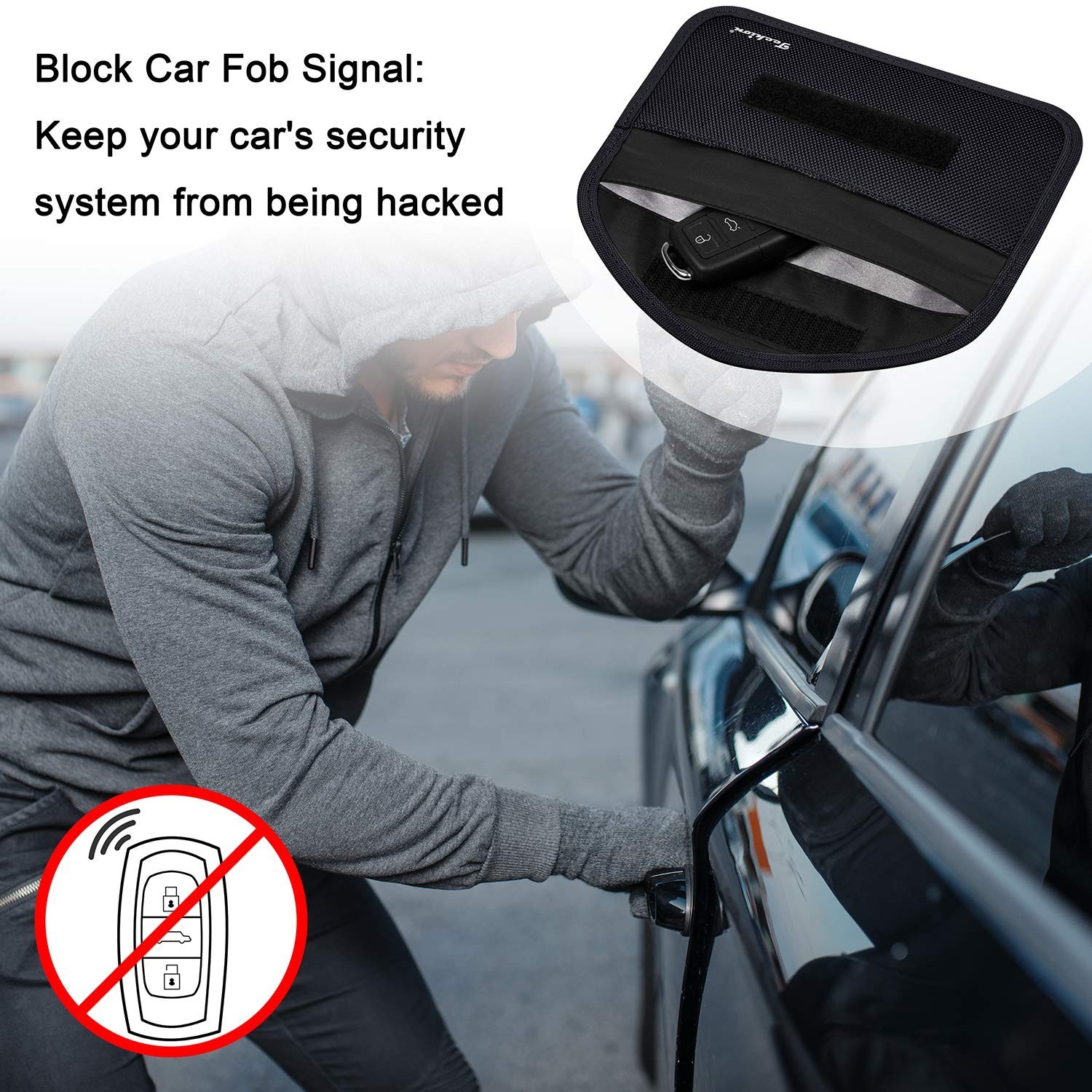 Signal Blocking Bag, RFID Faraday Bag Shield Pouch Wallet Case for Cell Phone...